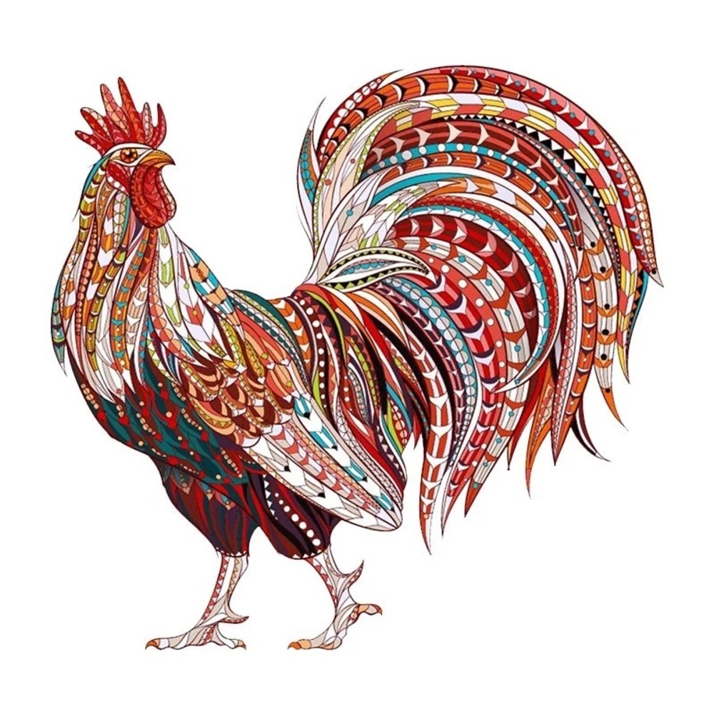 NWT Rooster Medium Rare 3-D brain Wooden jigsaw puzzle new unopened Design B
